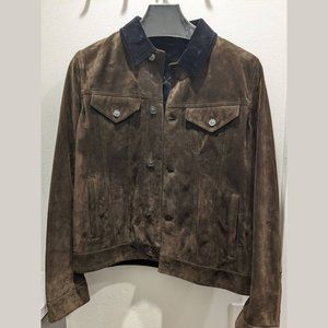 Berluti Brown Corduroy Collar Suede Leather Jacket